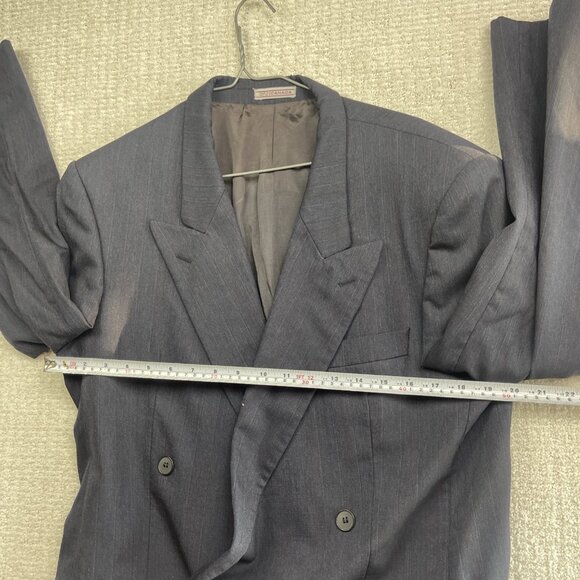 Henley Canada Blue Wool Double Breasted Suit Jacket Men’s 39R + 33W Pants Set - Picture 12 of 16